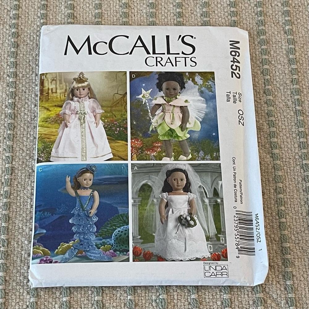New - McCall's Crafts M6452 Doll Clothes Sewing Pattern - Doll Costumes